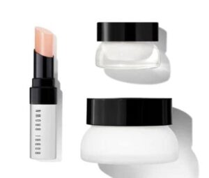 bobbi brown skin is in extra skincare set limited edition ( extra repair moisture cream, extra eye repair cream, and extra lip tint in bare pink )