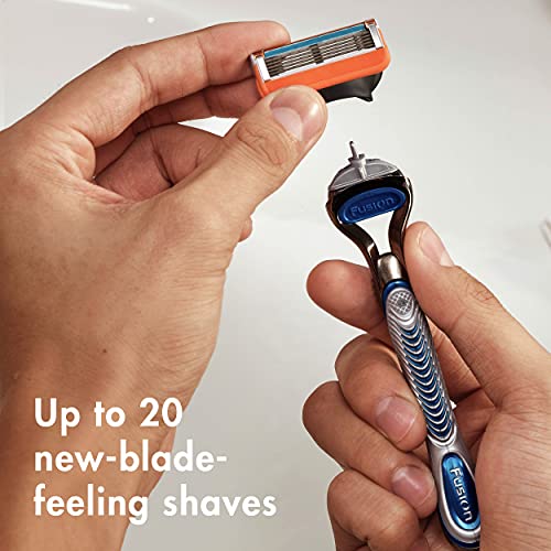 Gillette Fusion5 Razors for Men, 1 Gillette Razor, 4 Razor Blade Refills, Lubrastrip for a More Comfortable Shave