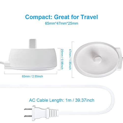 for Oral B Electric Toothbrush Replacement Charger, More Safety Compatible with Most Oral B Braun Toothbrush Charger Base Inductive Model 3757 Charger,Waterproof IPX7 Portable Travel