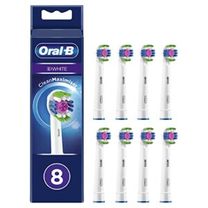 braun oral-b 4210201329428 3dwhite toothbrush heads with cleanmaximiser bristles for brightening cleaning in letterbox packaging pack of 8