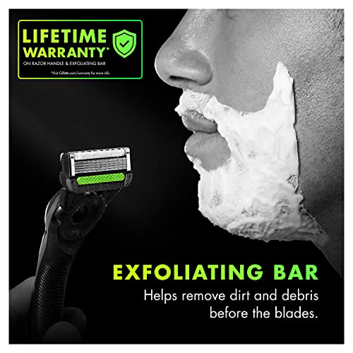 Gillette Mens Razor Blade Refills with Exfoliating Bar by GilletteLabs, Compatible Only with GilletteLabs Razors with Exfoliating Bar and Heated Razor, 6 Razor Blade Cartridges