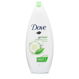 dove go fresh cool moisture fresh touch body wash, cucumber and green tea, 16.9 oz / 500 ml (pack of 4) international version