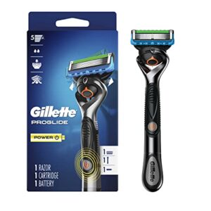 gillette proglide power razors for men, 1 gillette razor, 1 razor blade refill, 1 battery