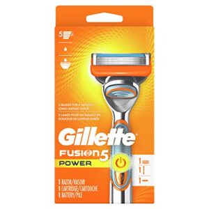 gillette fusion5 power razors for men, 1 gillette razor, 1 razor blade refill, 1 battery