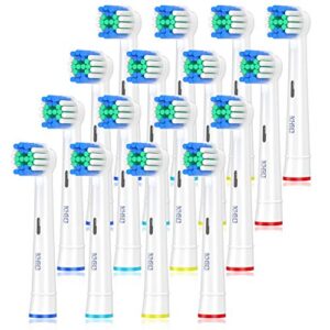 khbd replacement heads compatible with braun oral b electric toothbrush, sensitive toothbrush heads for pro 1000/9000/ 500/3000/8000/smart/geinus toothbrush-16 pack