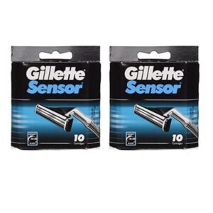 gillette sensor razor refill cartridges 20 count (2×10 pack)