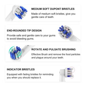 Toothbrush Heads for Oral B, 12 Pack Electric Toothbrush Replacement Heads Dupont Bristles Replacement Toothbrush Heads for Gum Health and Plaque Removal