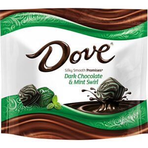 dove promises dark chocolate mint swirl candy bag, 7.61 oz