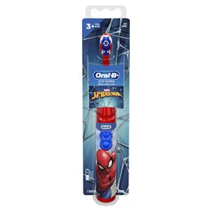 oral-b kid’s battery toothbrush featuring marvel’s spiderman, soft bristles, for kids 3+