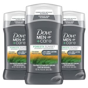 dove men+care deodorant stick for men foresta sunset 3 count aluminum free 72-hour odor protection mens deodorant with essential oils & 1/4 moisturizing cream 3oz