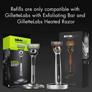 Gillette Mens Razor Blade Refills with Exfoliating Bar by GilletteLabs, Compatible Only with GilletteLabs Razors with Exfoliating Bar and Heated Razor, 4 Razor Blade Cartridges