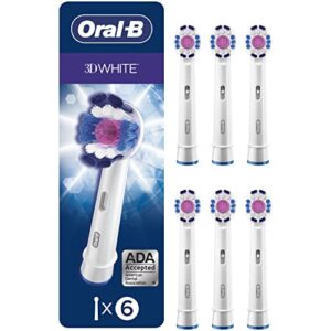 oral-b 3d white electric toothbrush replacement brush heads, 6 count