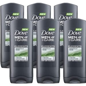 Dove Men Care Body & Face Wash, Minerals and Sage - 13.5 Fl Oz / 400 mL X 6 Pack Case, Made in Germany