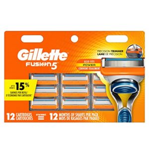 Gillette Fusion5 Men's Razor Blades, 12 Blade Refills
