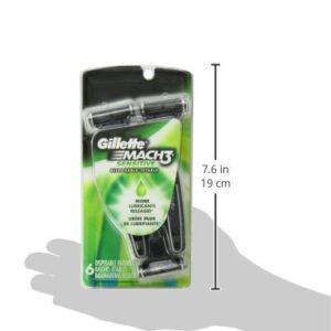 Gillette Mach3 Disposable Razors for Men, 6 Count, Designed for Sensitive Skin