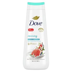 dove body wash reviving blue fig & orange blossom for renewed, healthy looking skin gentle skin cleanser with 24hr renewing micromoisture 20 oz