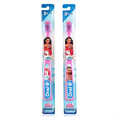 Oral-B Princess Toothbrush for Little Girls, Children 3+, Extra Soft (Characters Vary) - Pack of 4