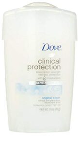 dove clinical protection antiperspirant/deodorant, original clean, stick, 1.7 ounce (pack of 2)