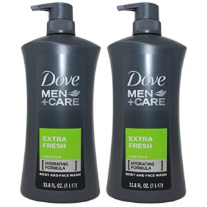 dove men body wash extra fresh 1 liter (33.8 oz) – pack of 2