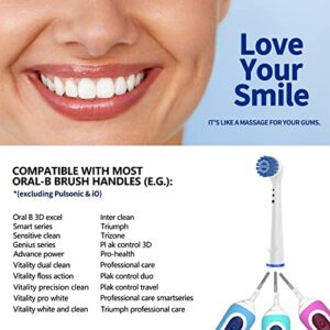 Sensitive Gum Care Electric Toothbrush Oral B Replacement Brush Heads, Toothbrush Heads Replacement Soft Bristle Brush Heads Compatible with Oral B, 8 Toothbrush Heads with 4 Oral b Brush Heads Cover