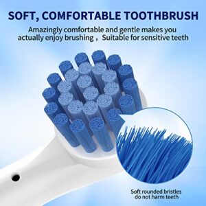 Sensitive Gum Care Electric Toothbrush Oral B Replacement Brush Heads, Toothbrush Heads Replacement Soft Bristle Brush Heads Compatible with Oral B, 8 Toothbrush Heads with 4 Oral b Brush Heads Cover