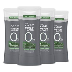 dove men + care deodorant stick for aluminum free deodorant lime+sage naturally derived plant based moisturizer, 2.6 ounce (pack of 4)