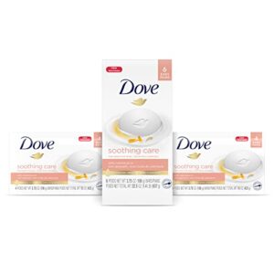 dove moisturizing beauty bar soap for sensitive skin with calendula oil effectively washes away bacteria, hydrating and replenishing skin care 3.75 oz 14 bars