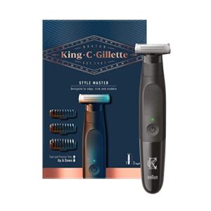 King C. Gillette Beard Trimmer for Men, Includes 1 Cordless Style Master Trimmer with One 4D Blade and 3 Interchangeable Combs, Waterproof