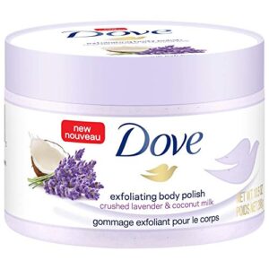 Dove Exfoliating Body Polish Body Scrub Crushed Lavender & Coconut Milk 10.5 oz