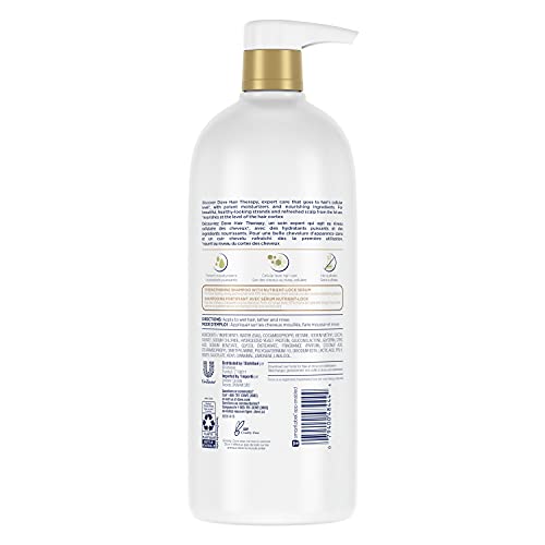 Dove Hair Therapy Shampoo for Damaged, Breakage Remedy with Nutrient-Lock Serum, 33.8 Fl Oz