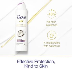 Dove Advanced Care Dry Spray Antiperspirant Deodorant Caring Coconut 3 Count For Women With 48 Hour Protection Soft And Comfortable Underarms 3.8 oz