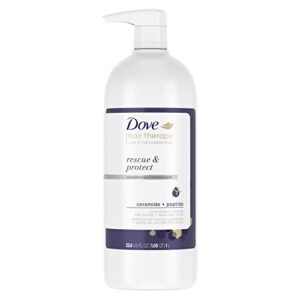 dove hair therapy serum + conditioner hair care for split ends and damaged hair rescue and protect visibly repairs hair in 1 minute 33.8 fl oz