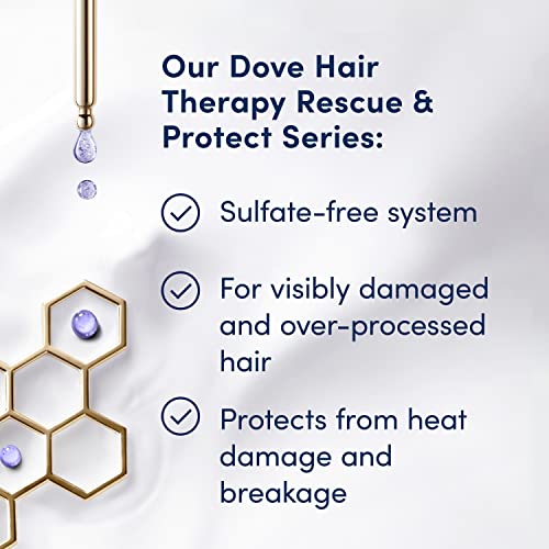 Dove Hair Therapy Serum + Conditioner Hair Care For Split Ends and Damaged Hair Rescue and Protect Visibly Repairs Hair in 1 Minute 33.8 fl oz