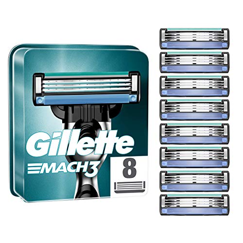 Gillette Mach3 Razor Blades for Men with Stronger-Than-Steel Blades, 8 Refills (Packaging May Vary)