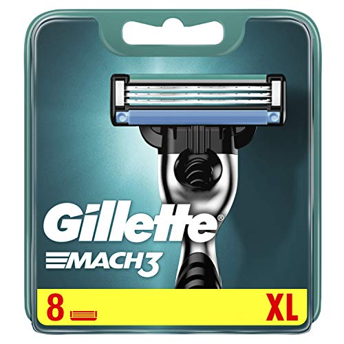 Gillette Mach3 Razor Blades for Men with Stronger-Than-Steel Blades, 8 Refills (Packaging May Vary)