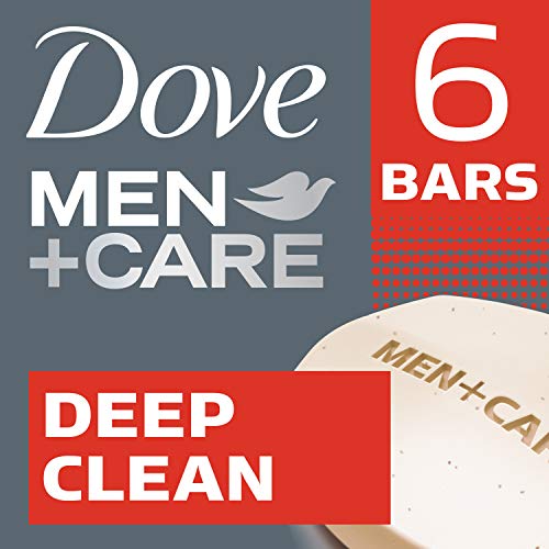Dove Men+Care Body Soap and Face Bar More Moisturizing Than Bar Soap Deep Clean Effectively Washes Away Bacteria, Nourishes Your Skin,3.75 Ounce (Pack of 6)