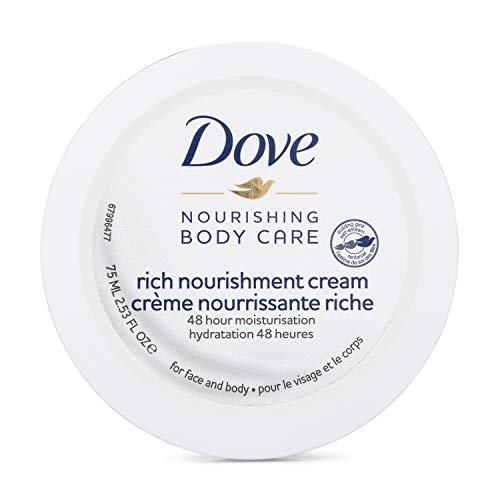 Dove Nourishing Body Care Face, Hand and Body Rich Nourishment Cream for Extra Dry Skin with 48 Hour Moisturization, 2.53 FL OZ (Pack of 1)