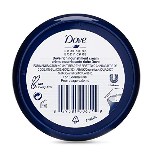 Dove Nourishing Body Care Face, Hand and Body Rich Nourishment Cream for Extra Dry Skin with 48 Hour Moisturization, 2.53 FL OZ (Pack of 1)