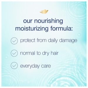 Dove Nutritive Solutions Moisturizing Shampoo for Normal to Dry Hair Daily Moisture with Pro-Moisture Complex for Manageable and Silky Hair, 12 FL Oz (Pack of 4)