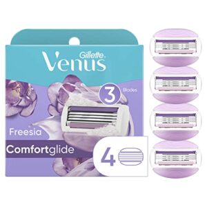 gillette venus comfortglide freesia women’s razor refills, 4 refills (packaging may vary)