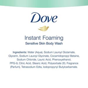 Dove Instant Foaming Body Wash for Softer and Smoother Skin Sensitive Skin Effectively Washes Away Bacteria While Nourishing Your Skin 13.5 oz Pack of 4
