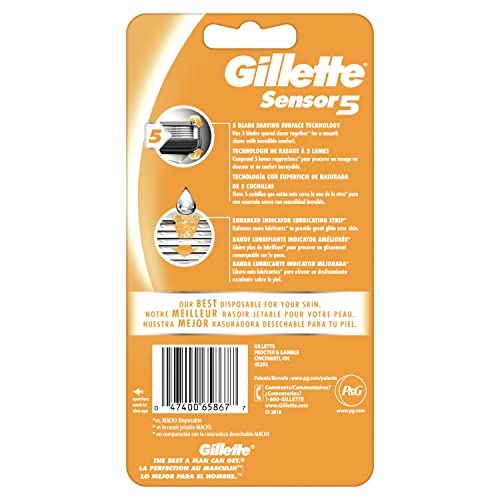 Gillette Sensor5 Men's Disposable Razor, 2 count