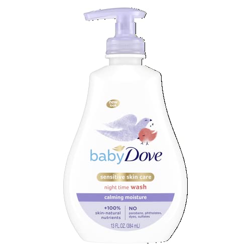 Baby Dove Sensitive Skin Care Baby Wash Calming Moisture For a Calming Baby Bath Wash Hypoallergenic and Tear-Free, Washes Away Bacteria 13 oz