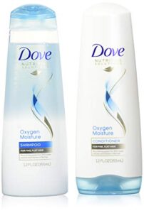 dove advanced hair series oxygen moisture, shampoo and conditioner set, 12 ounce each