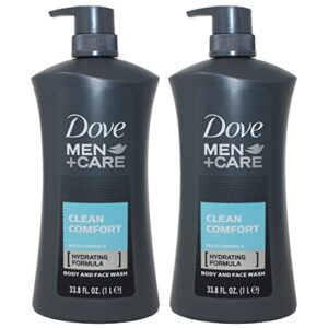 dove men body wash clean comfort 1 liter (33.8 oz) – pack of 2