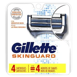 gillette skinguard sensitive razor blade refills, 4 blades