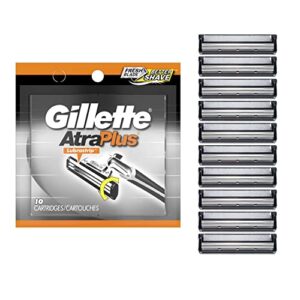 gillette altraplus mens razor blade refills, 10 count, lubra-soft strip for smoothness and comfort
