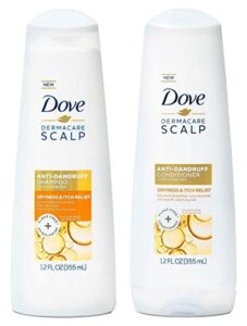 dove derma care scalp anti-dandruff shampoo and conditioner set for dryness & itch releif