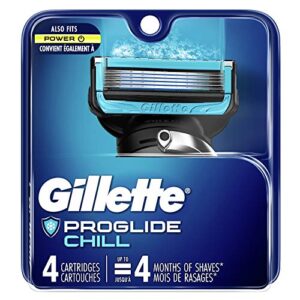 gillette fusion5 proshield chill men’s razor blades, 4 blade refills