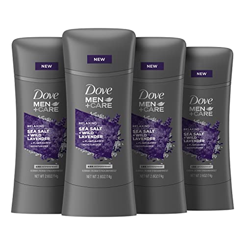 Dove Men+Care Antiperspirant Deodorant Sea Salt and Wild Lavender Natural Inspired Deodorant for men 2.6 oz 4 Count